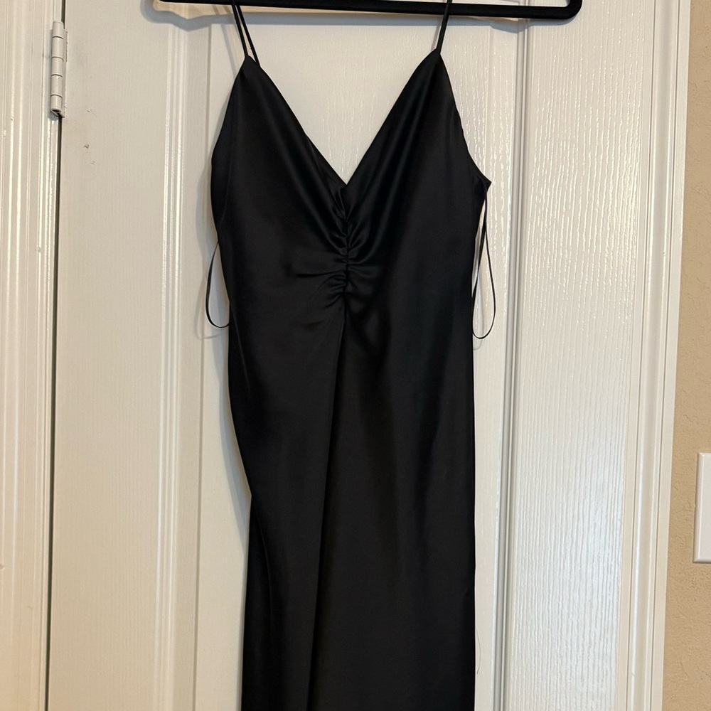 Zara Women's Long Black Maxi Dress - Sleek Evening Slip